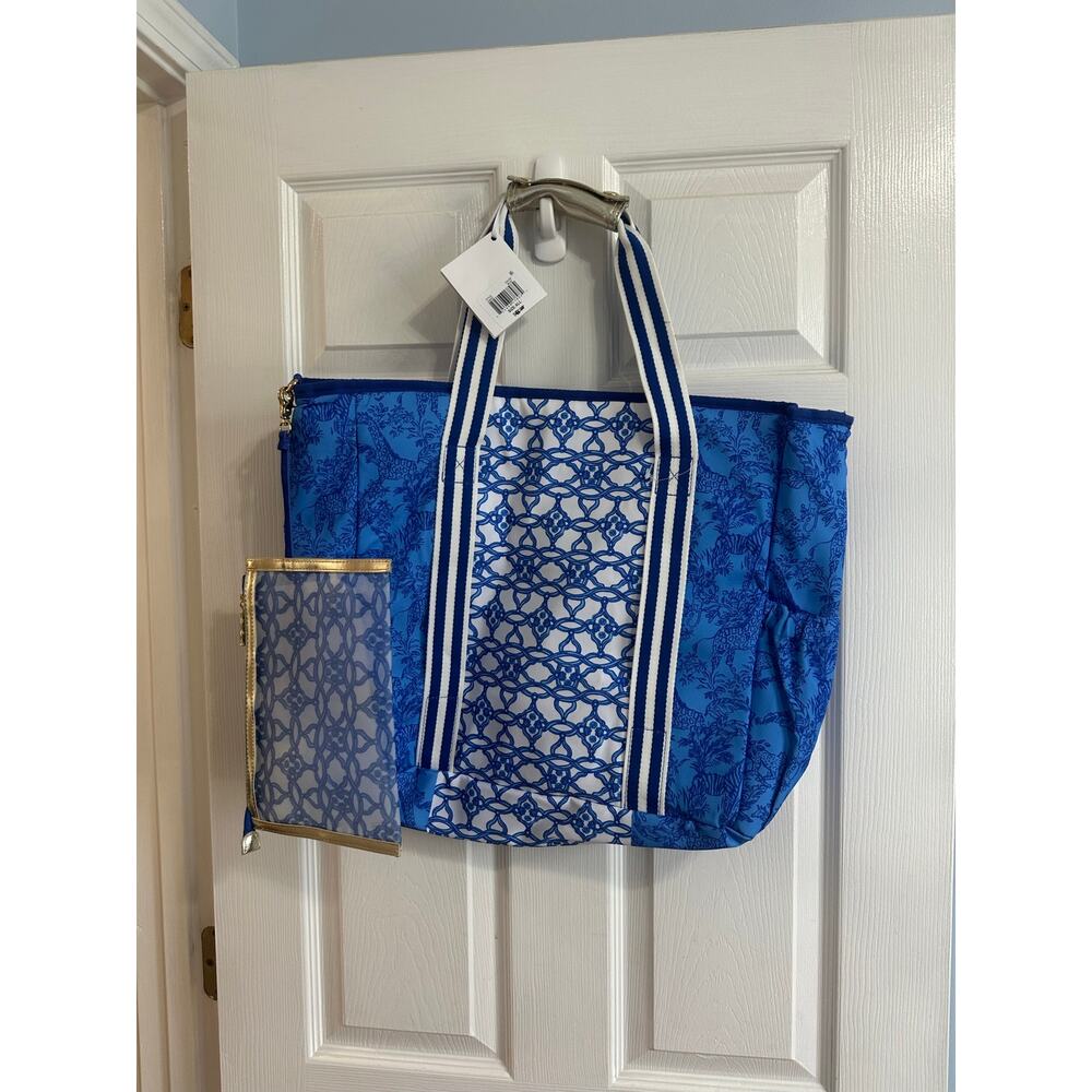 Lilly Pulitzer NWT Picnic Party Cooler Blue Safari Party Tote Bag - Picture 3 of 7